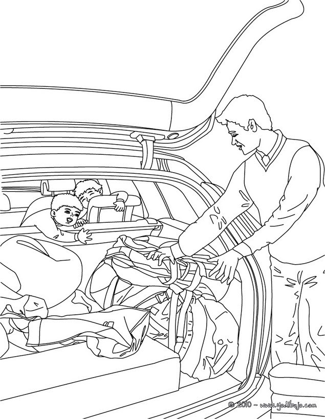 Dibujos Para Colorear Un Coche Antes De La Salida De Vacaciones Es Hellokids Com