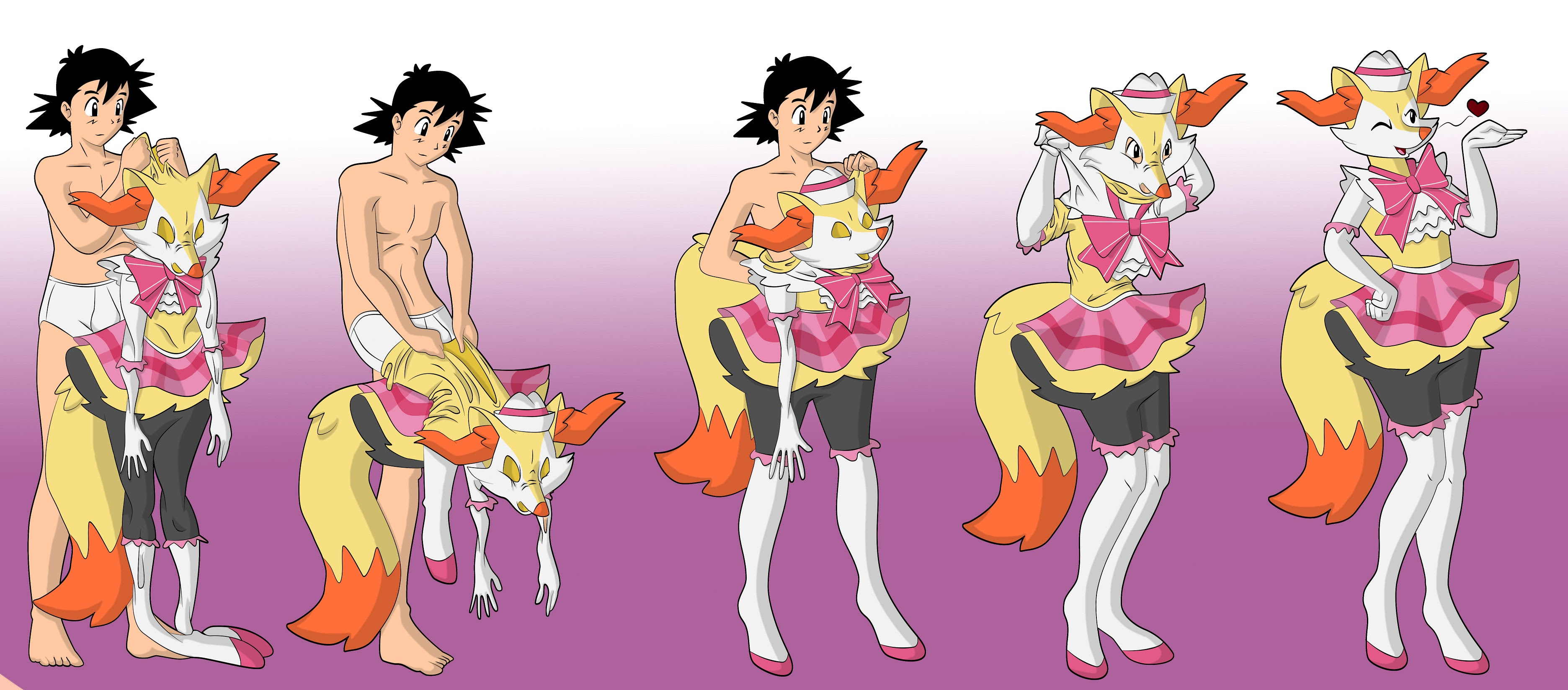 Ash to braixen by Vytz on DeviantArt