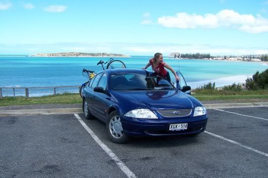 Op de achtergrond zie je Victor Harbor en Granite Island