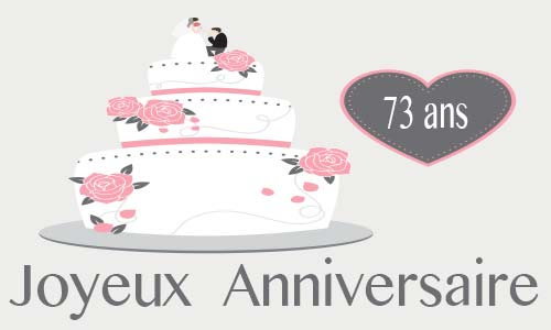 Carte Anniversaire Mariage 73 Ans Gateau Coeur Gris