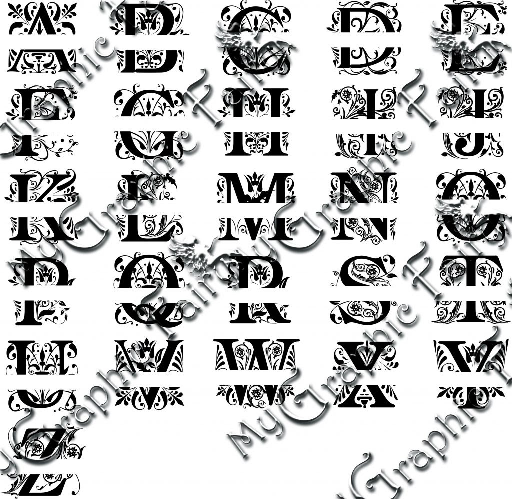 Download Regal Font Split Monogram SVG - My Graphic Fairy