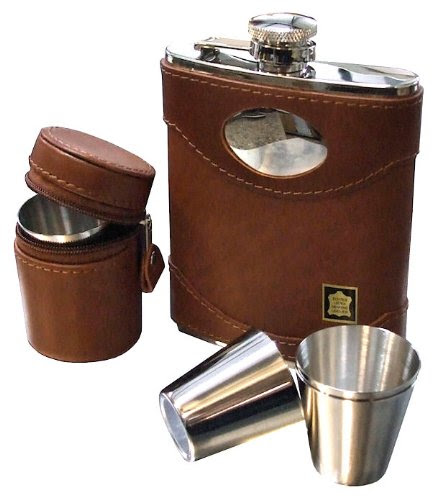 Reviews for Personalised Engraved 6oz Brown Spanish Leather Hip Flask Gift Set