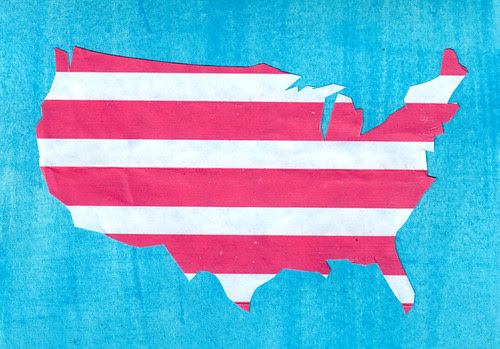 Stripes USA map