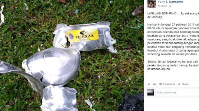 Foto: Ternyata Banyak Orang yang Tak Tahu Usai Bom Panci Meledak Pelaku Mengalami Hal Ini http://ift.tt/20kt43r - Berita Terbaru Terkini Hari Ini - BANDUNG - Seorang guru pendidikan jasmani dan kesehatan SMAN 6 Bandung Agung Prasetiana dan sejumlah muridnya menyaksikan detik-detik ledakan bom di Taman Pendawa, Kelurahan Arjuna, Kecamatan Cicendo, Bandung, Senin (27/2/2017) pagi.