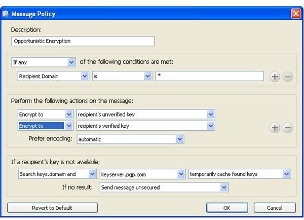 Encrypt emails with pgp