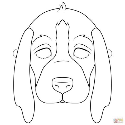 puppy mask coloring page  printable coloring pages puppy