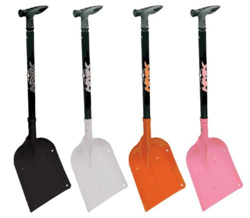 HMK Shovel With Saw. Ligtweight. Telescoping Shaft. Ice Pick. Mini Compass. Color: White. HMK Shovel