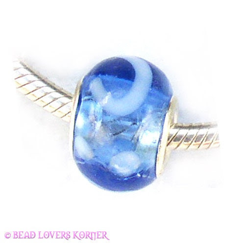 Blue White Glass Charm by Bead Lovers Korner on Upcycle Fever