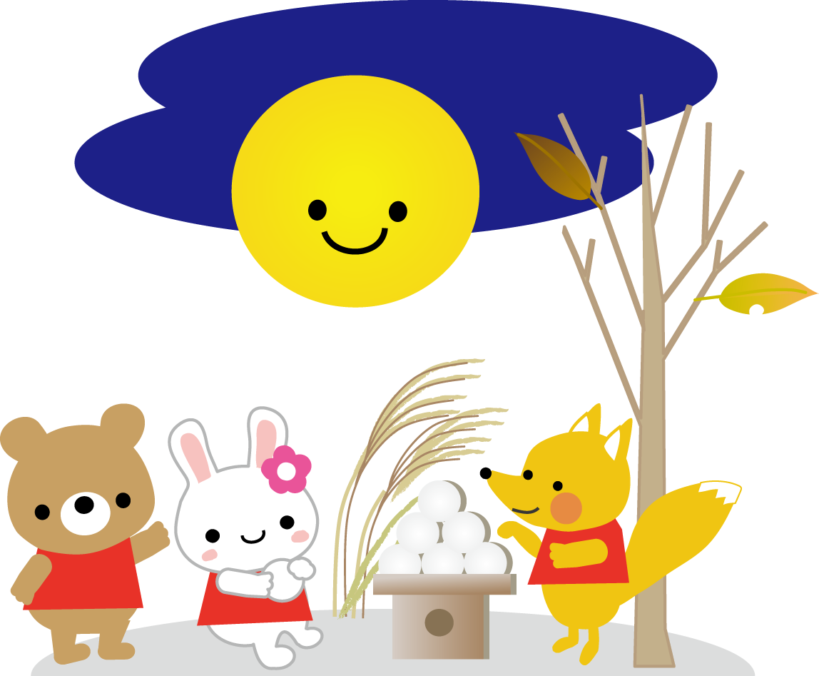秋イラスト きのこ 読書の秋 お月見 十五夜 無料イラスト