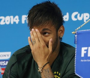 neymar luiz felipe scolari felipão coletiva seleção brasileira (Foto: Jefferson Bernardes/Vipcomm)