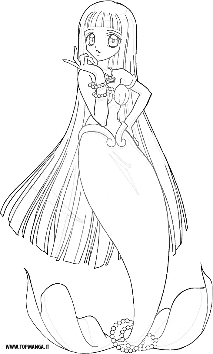 immagine da colorare MERMAID MELODY PRINCIPESSE SIRENE seira