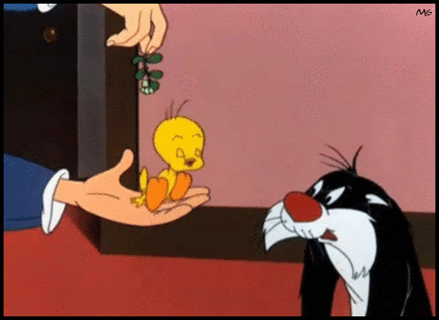 
Sylvester misunderstands the meaning of mistletoe - "Gift Wrapped" (1952)
