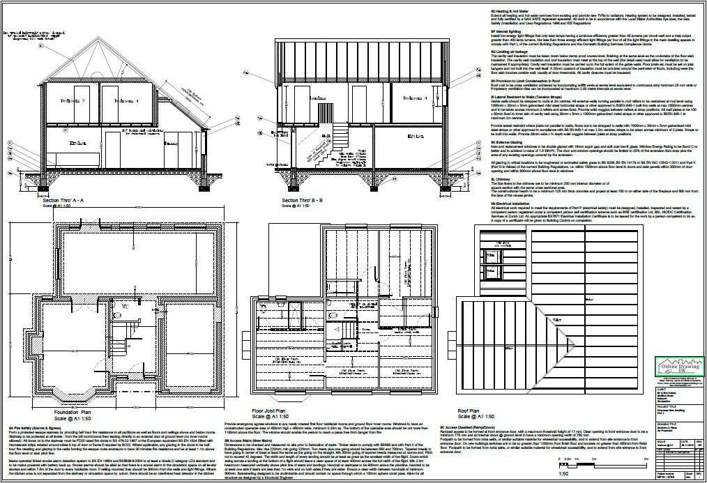 Planning to Building Regulations Drawings | Online Drawing UK