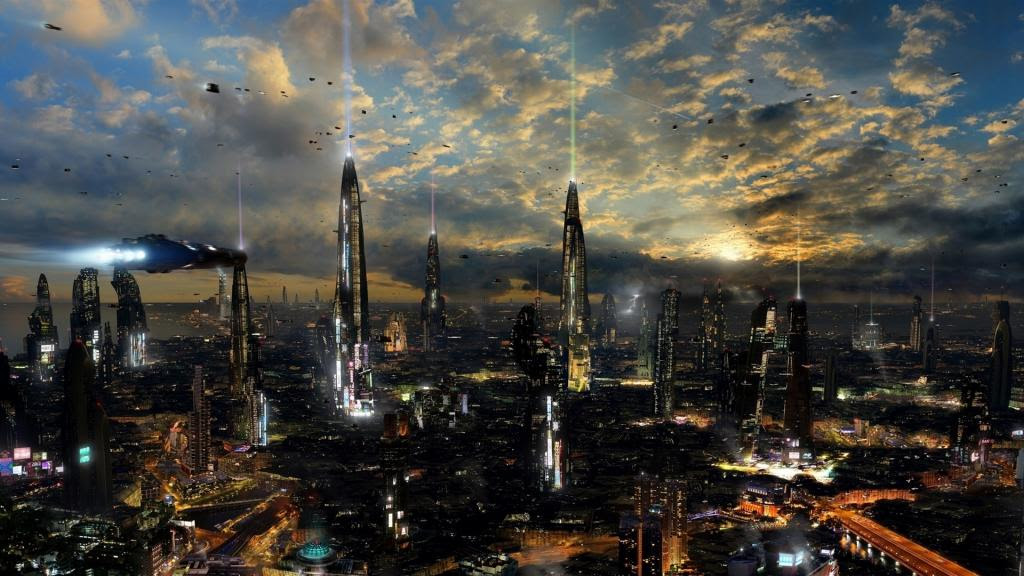 未来的城市 夜晚 灯壁纸 高清图片 壁纸 桌面城市