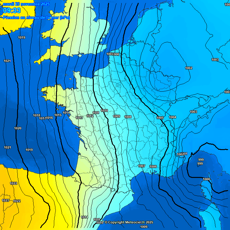 Mapa actual de pressió en superfície