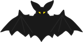 ハロウィン三日月とコウモリのイラスト 無料イラスト フリー素材
