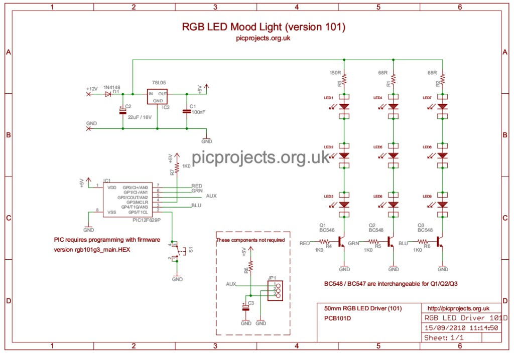 RGB LED mood light driver