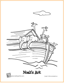 Noah S Ark Free Printable Coloring Page