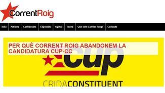 Comunicat a la web de Corrent Roig explicat perquè abandona la CUP-CC