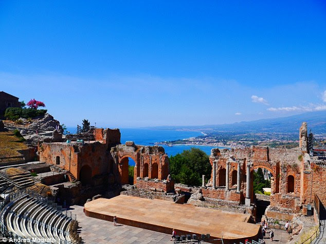 Ancient: Teatro Greco enjoys spectacular views across the sea and Mount Etna