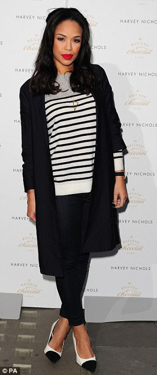 Smart casual: Presenter Sarah-Jane Crawford opted for a neutral ensemble on the night