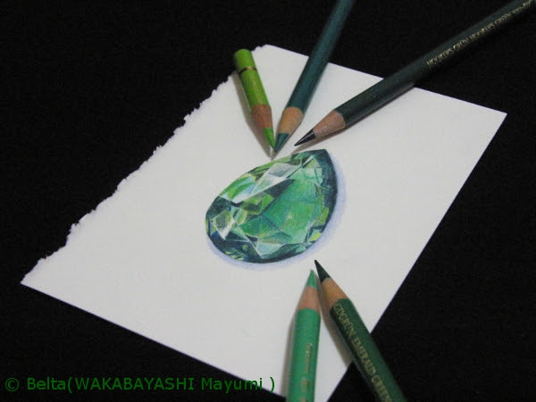 Beltaのcolored Pencil Gallery 色鉛筆ギャラリー 色鉛筆画 エメラルド 光と透明感を追いかけて