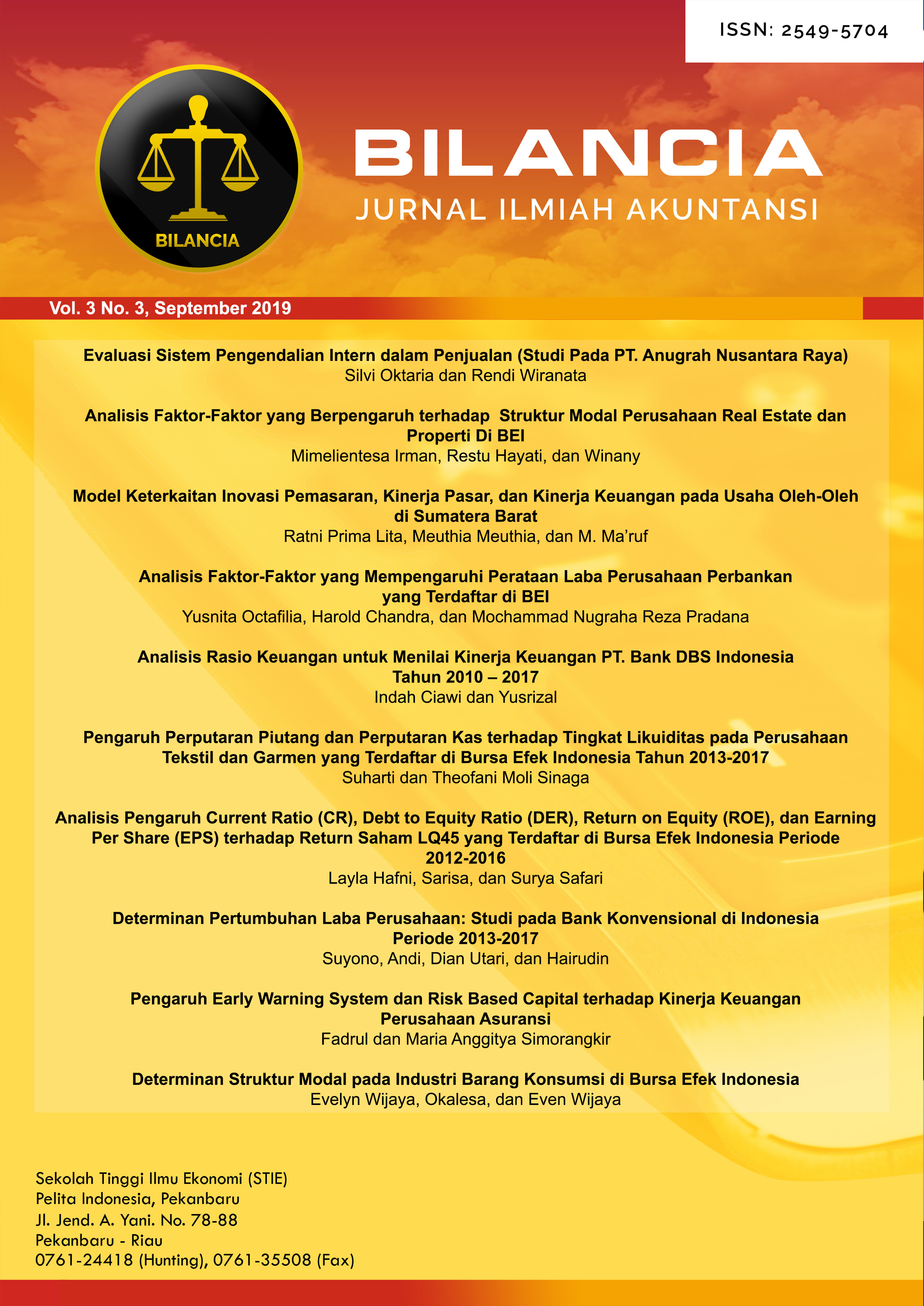 ANALISIS PENGARUH CURRENT RATIO (CR), DEBT TO EQUITY RATIO ...
