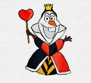 ディズニーヴィランズになったオラフのイラストが可愛い 悪役なのに怖くないｗｗｗｗｗ