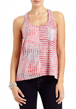 Stripe Stud Pocket Tank Top