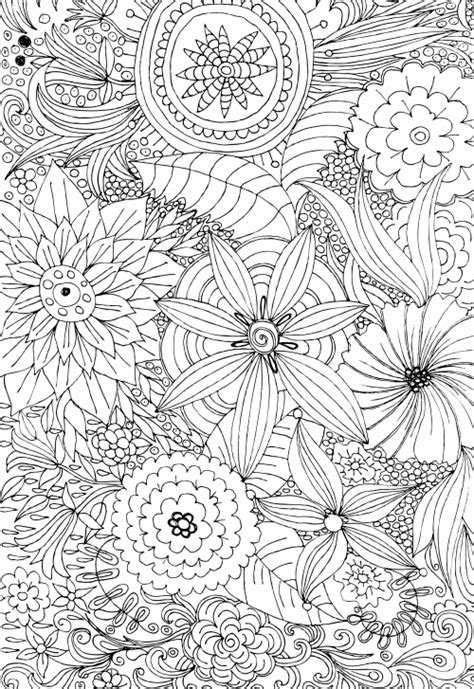 advanced flower coloring pages  adult coloring pages