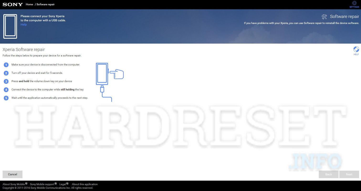 Wipe data SONY Xperia SP TD-LTE M35T-CS