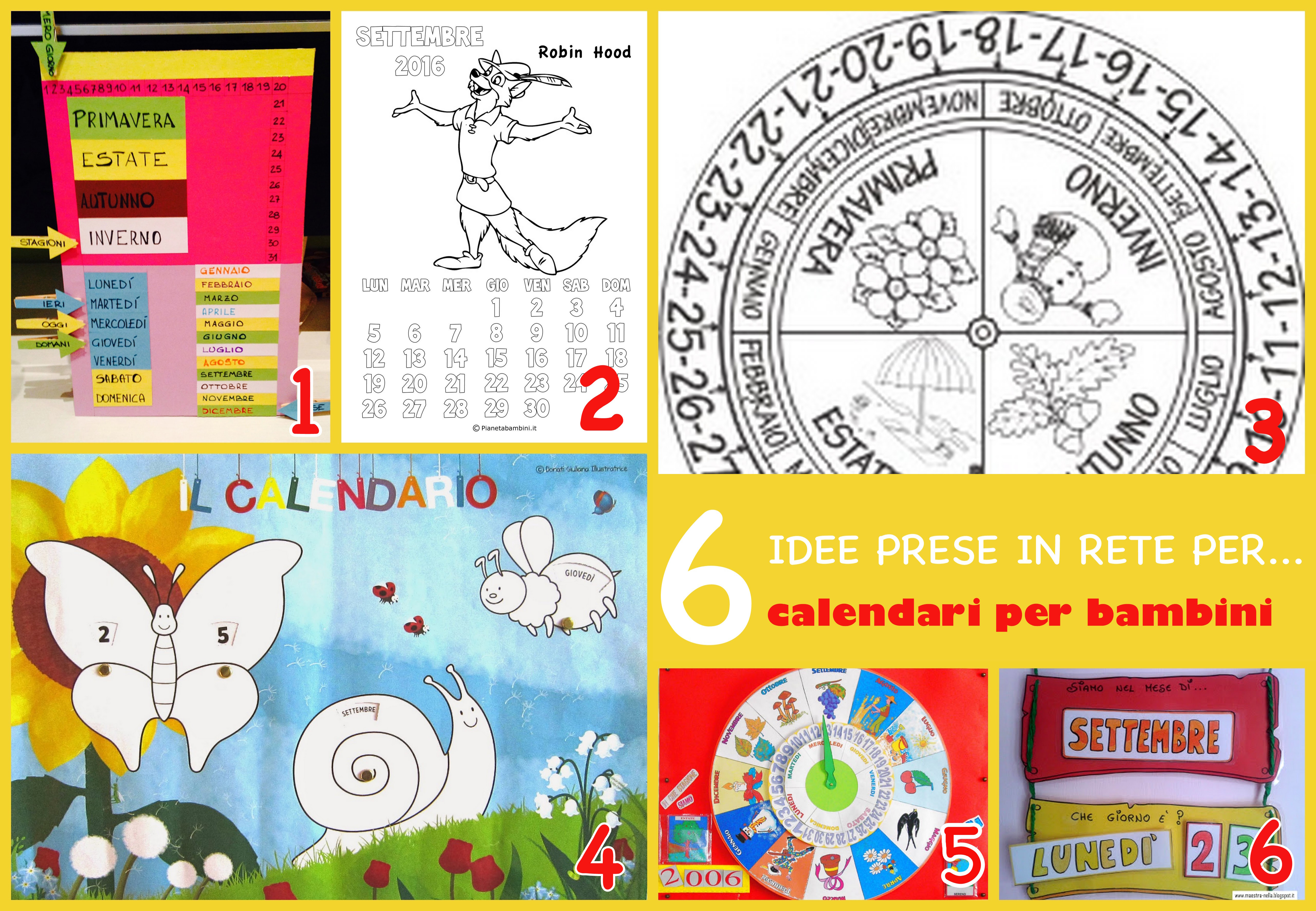calendari per bambini da stampare
