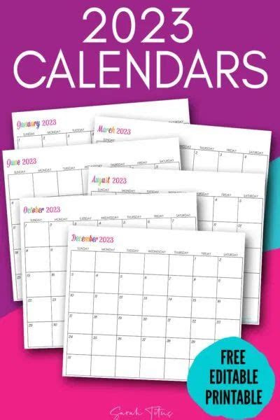 Finding free printable worksheets is an excellent way for teachers and homeschooling parents to save on their budgets. custom editable 2023 free printable calendars calendar printables