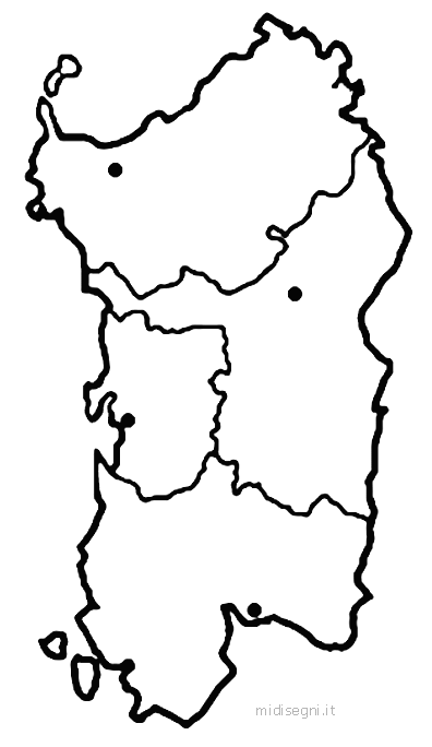 Cartina Della Sardegna Da Colorare