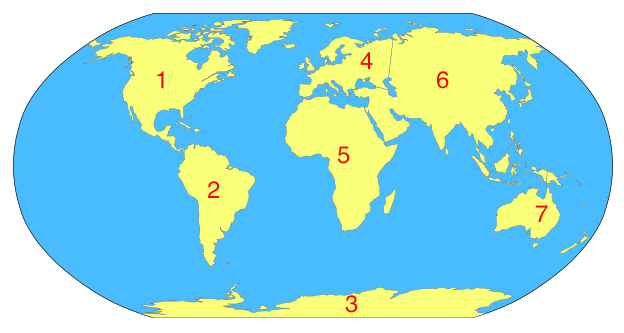 Seven Continents Map Quiz Speed Typing Version