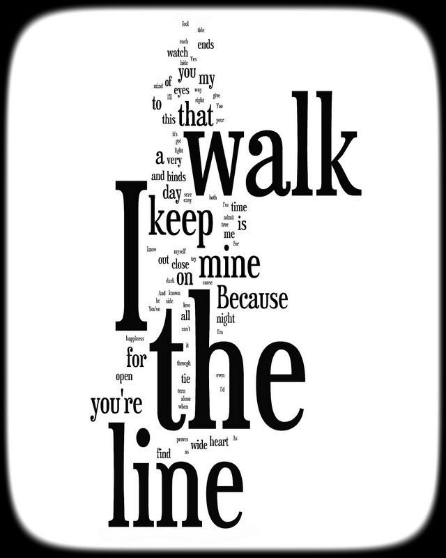 I Walk The Line Lyrics - Johnny Cash - Word Art Print - Gift Idea - no9images