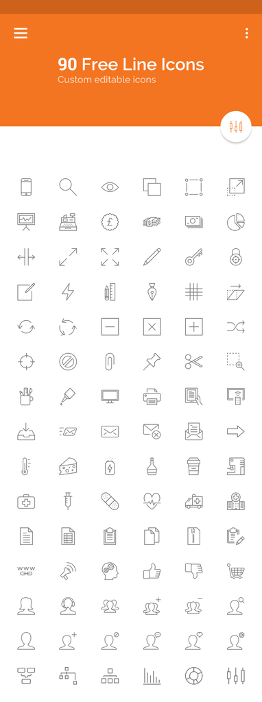 シンプルだから使いやすい 90種類のフリーのラインアイコン Materialandex