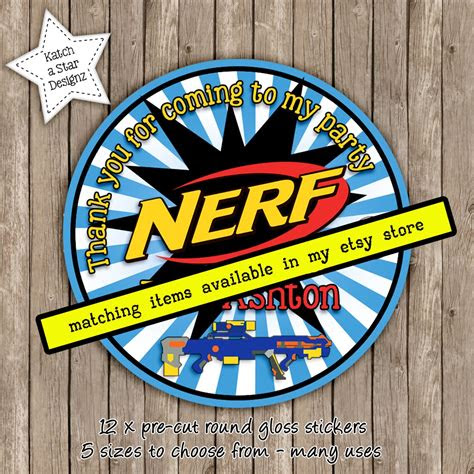  nerf war personalised birthday party thank you tags x 12 or etsy uk
