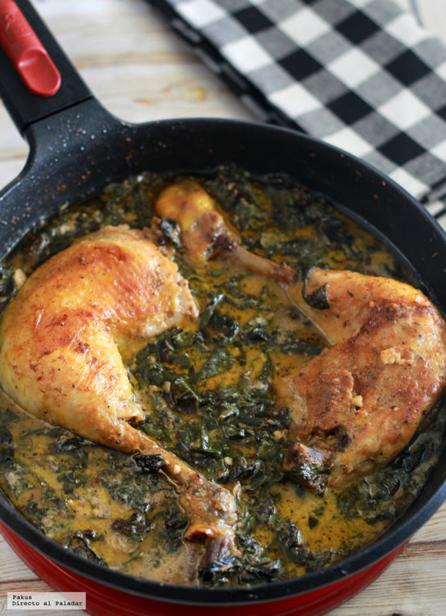 Pollo Cremoso Con Espinacas