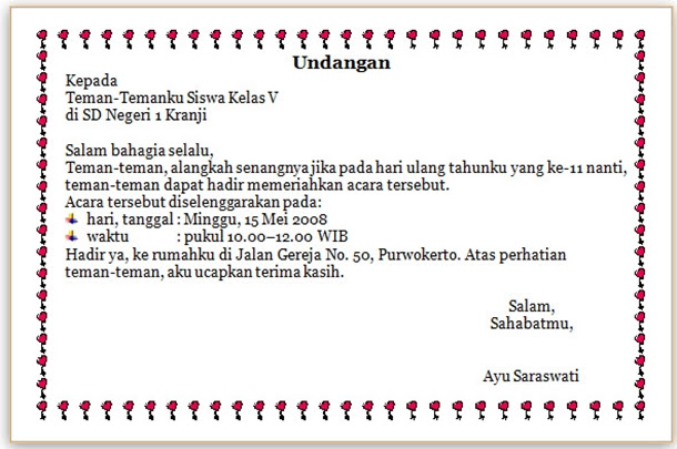 Contoh Undangan Rapat Rups - Contoh Isi Undangan