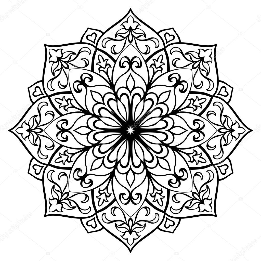 Download Floral simple mandala. — Stock Vector © matorinni #125765010