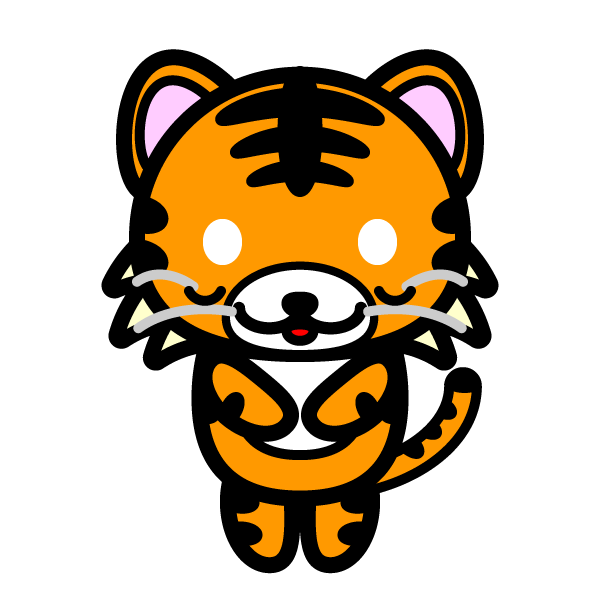 かわいいびっくり驚いている虎の無料イラスト 商用フリー オイデ43