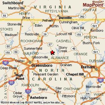 Elon North Carolina Map