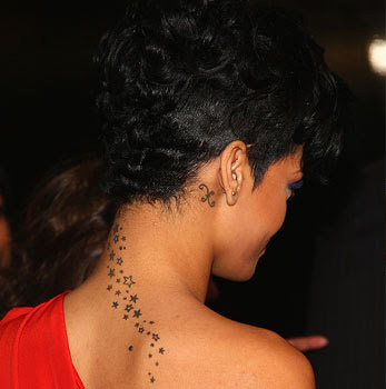 rihanna star tattoo. Star tattoo