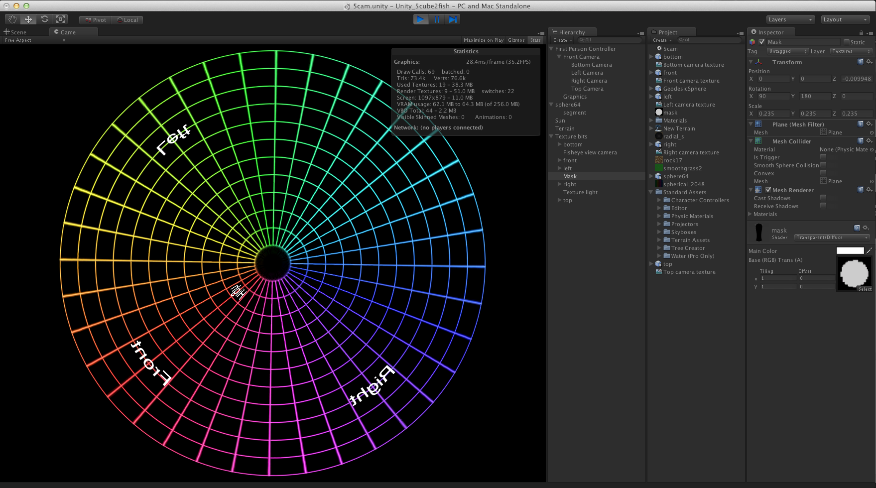 Creating fisheye views with the Unity3D engine