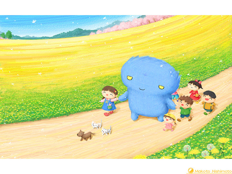ゆきちゃんとお花畑の怪物 絵本 デスクトップ壁紙 サイズ 800 600