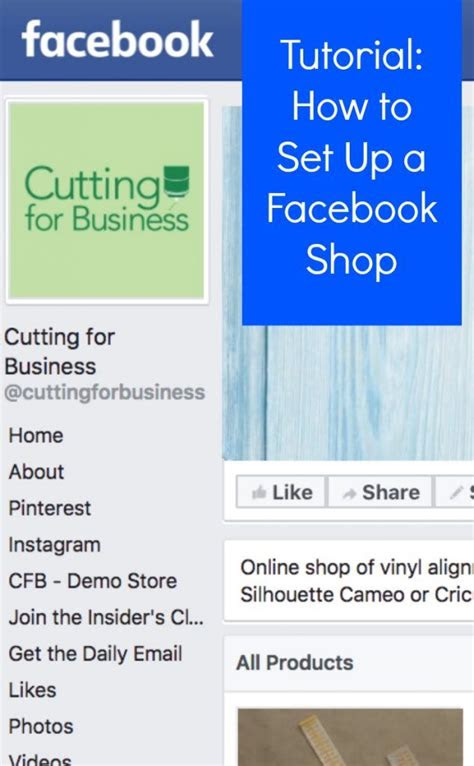 tutorial   set   facebook shop cutting