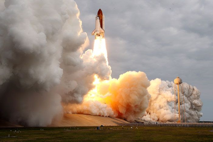Space shuttle Endeavour launches from NASA's Kennedy Space Center in Florida on her final voyage to the International Space Station, on May 16, 2011.