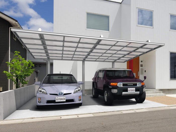 正規 三協アルミダブルフェース 背面支持2台用 カーポートを値引50 工事販売 福岡熊本佐賀大分鹿児島長崎山口