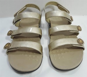 ... Cathy Gold Velcro Strap Arch Support Comfort Sandals Shoes 10 | eBay